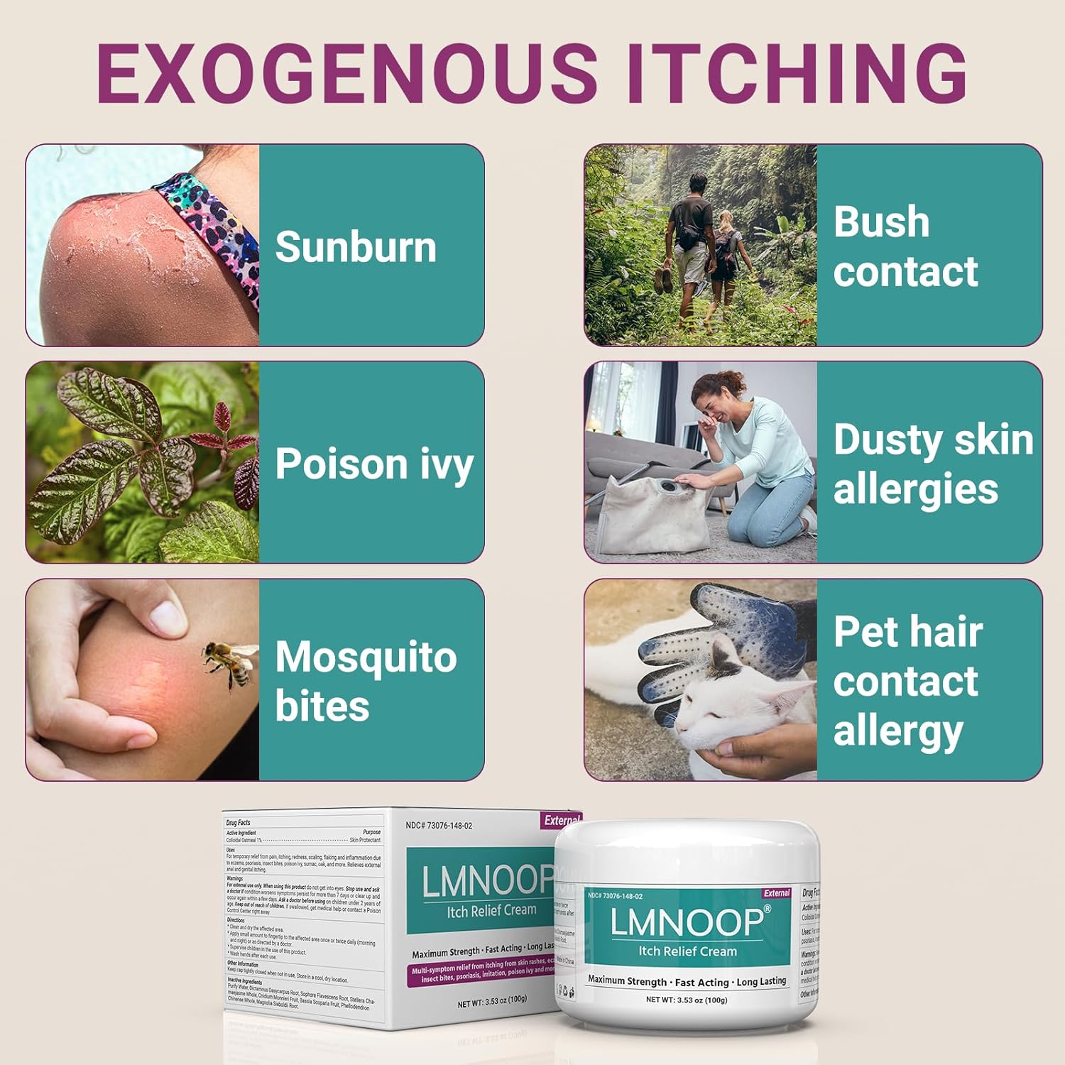 Anti Itch Cream, Extra Strength Itch Relief for Rash, Eczema, Poison Ivy, Psoriasis, Dermatitis, Seasonal Changes, Long Lasting Relief for Dry Itchy Skin, 3.53 OZ - Image 3