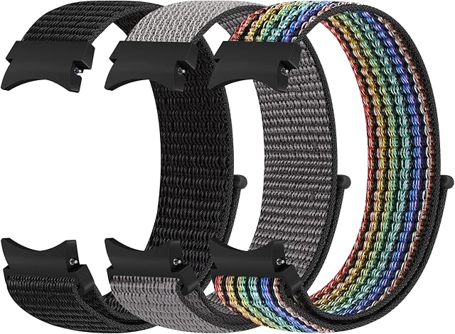 WNIPH No Gap Nylon Strap Compatible with Samsung Galaxy Watch 6/5/4 40mm 44mm/Galaxy Watch 6 Classic 43mm 47mm/Galaxy Watch 5 Pro 45mm/Galaxy Watch 4 Classic 42mm 46mm,Sport Replacement for Women Men