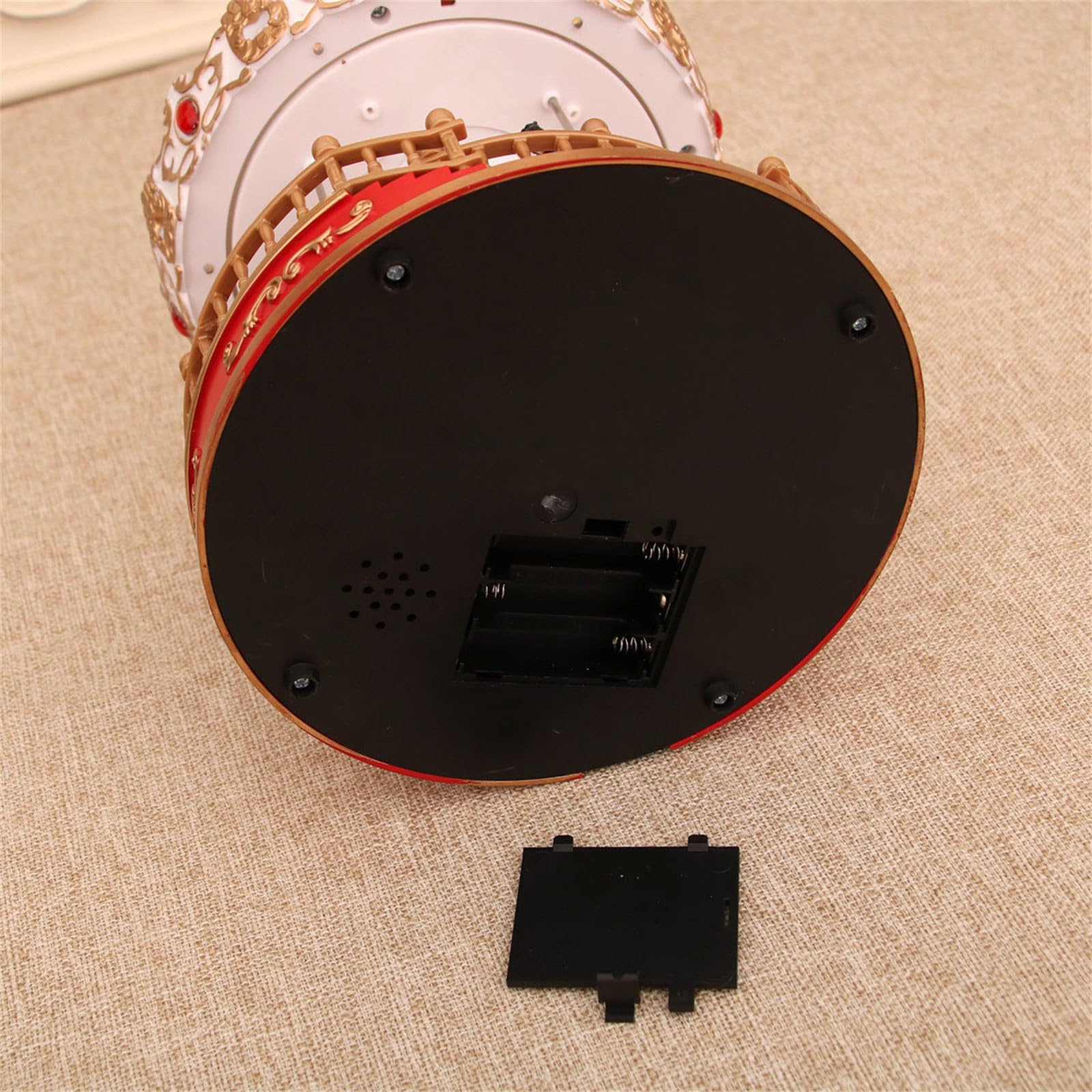 Decoración musical giratoria navideña Carruseles navideños iluminados por LED Adorno con opción de alimentación por batería USB Regalo para niños Carruseles navideños Caja de música con luz LED
