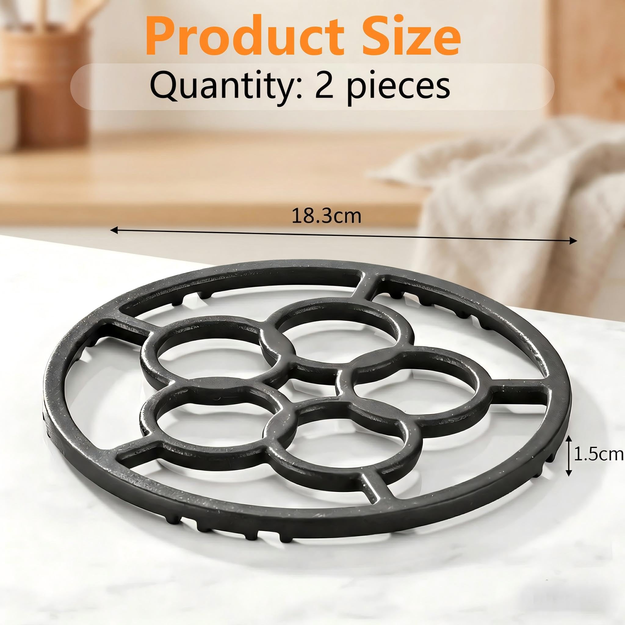 2 PCS Anillo de Soporte de Hierro Fundido para Wok Base para Hornillo de Gas Soporte para Cocina de Gas Soportes Universal para Cacerolas de Hierro Fundido Anillo de Soporte para Wok