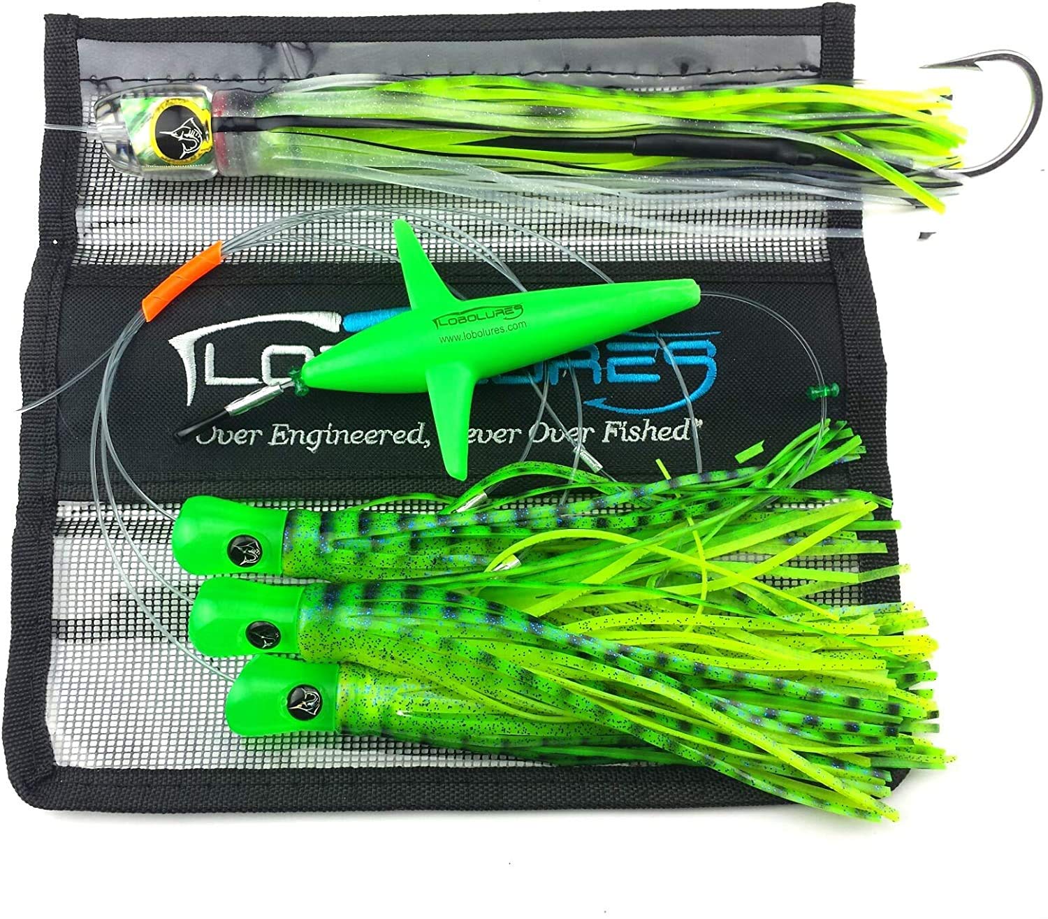 Lobo Lures Pelagic Magic Skipjack Hybrid Daisy Chain Marlin & Tuna Trolling Lure Urethane USA Made (#200 Green Mahi)