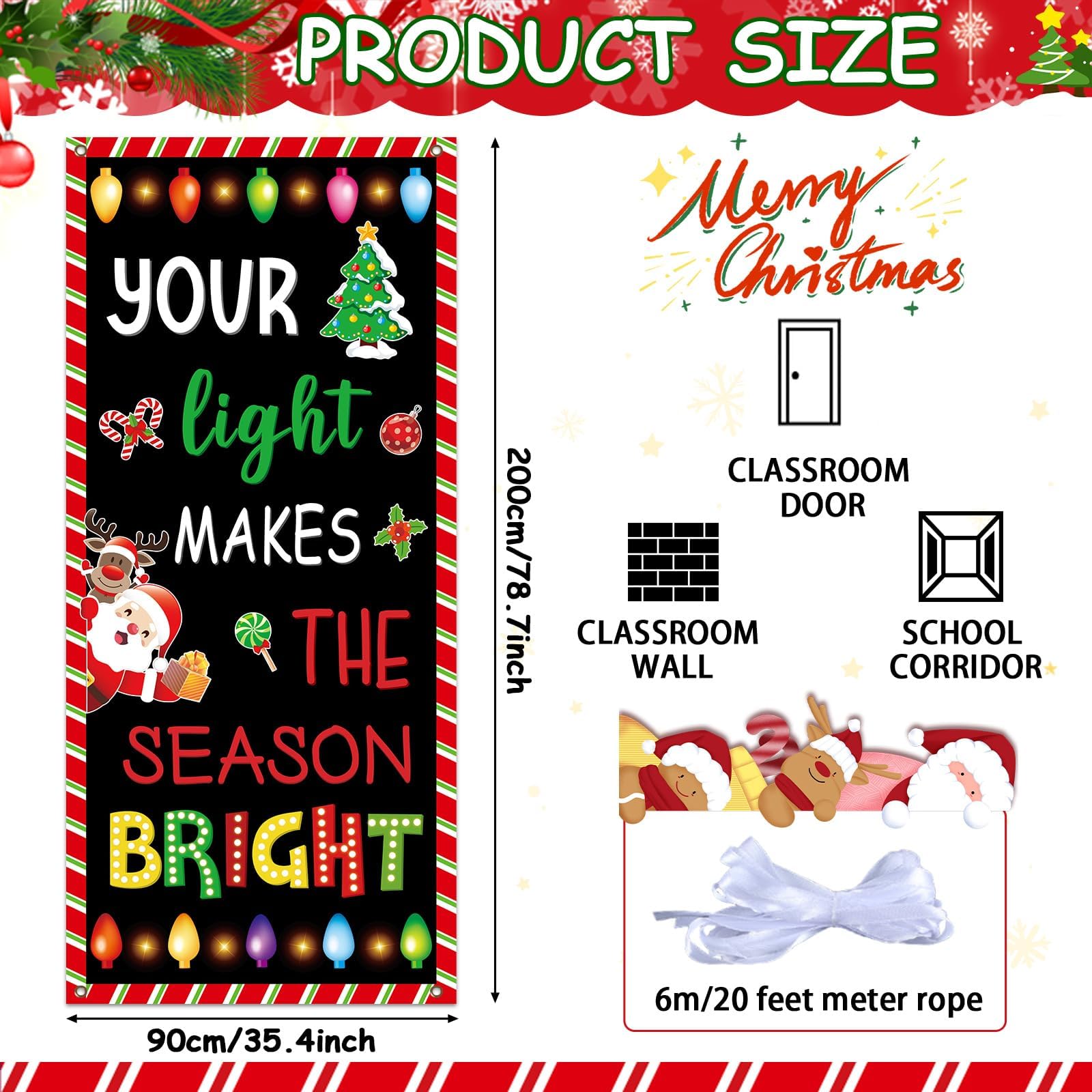 Weihnachts-Kamin-Hintergrund Mit 40 Socken-Ausschnitten – 200 X 90 Cm, Polyester, Für Tür & Wand