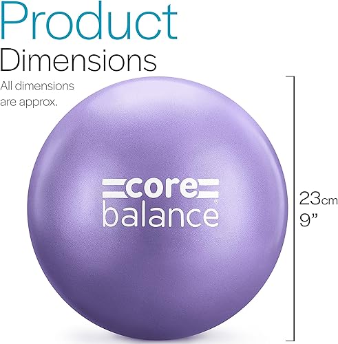 Miniatura 6 de Pelota de pilates de 9 pulgadas antiestallido, bola de núcleo con tubo de inflado, mini pelota de pilates para terapia física, pequeña pelota de