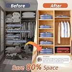 QcoQce Sacs de rangement à vide sans fil avec pompe, 12-Pack (2 L/4 M/4 S/2 Bonus),Space Sauver des sacs pour voyager, se déplacer & Accueil Organisation,Cubes d'emballage de compression pour valises, placard & Croisière doit avoir