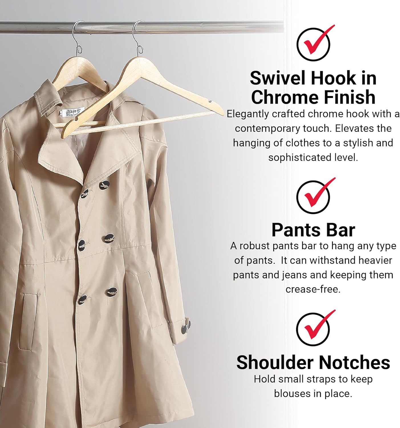 Kascade Space-Saving Hangers (Natural, 50-Pack) - Image 6