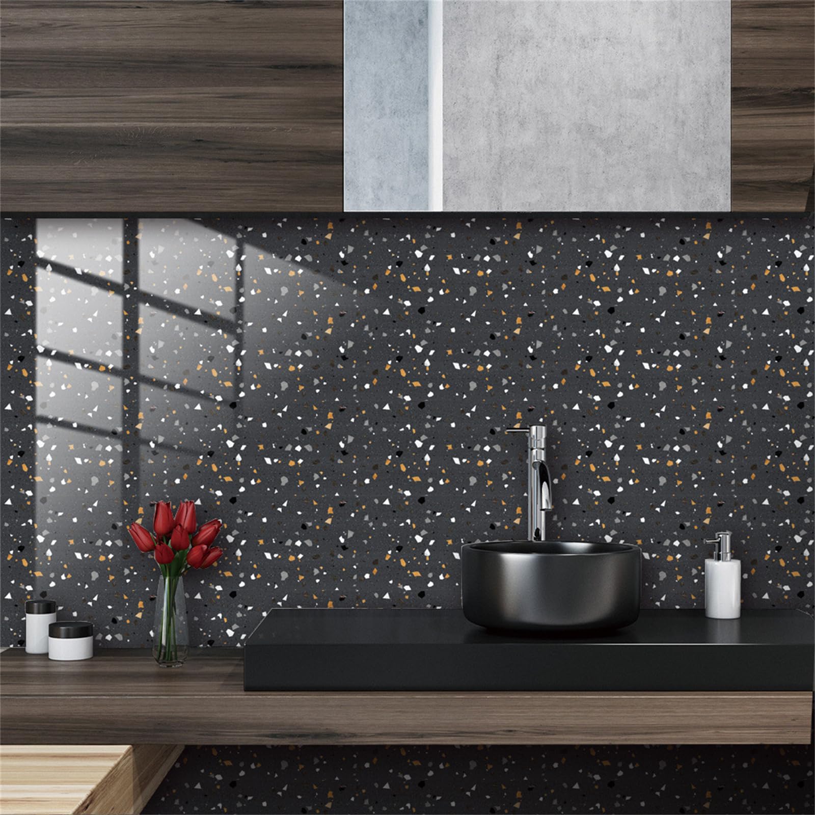 Piastrelle adesive effetto marmo, 15 x 30 cm, pellicola autoadesiva in PVC per bagno e cucina, mosaico, paraschizzi, per mobili, mobili, sala da pranzo, confezione da 32