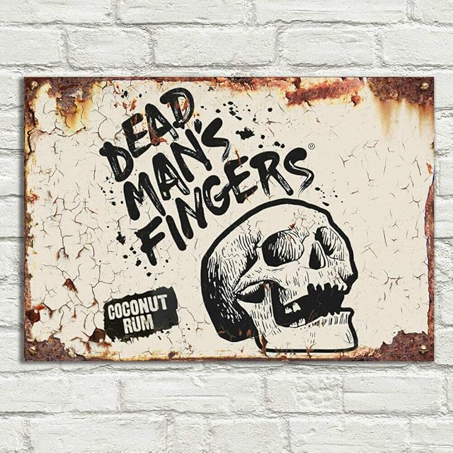 LBS4ALL Dead mans fingers Signs Metal Plaque Aluminium Vintage Pub Tiki Bar Home Cafe Wall Beer Retro Club