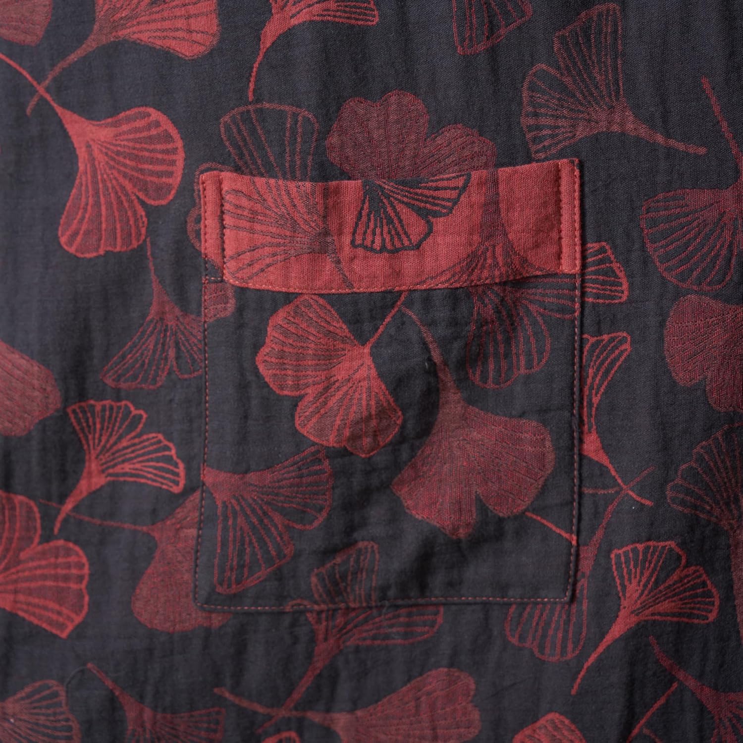 100% Cotton Gauze Ginkgo Leaf Kimono Robe, Long Knit Loose Loungewear Bathrobe Nightgown Ladies Sleepwear for Women - Image 5