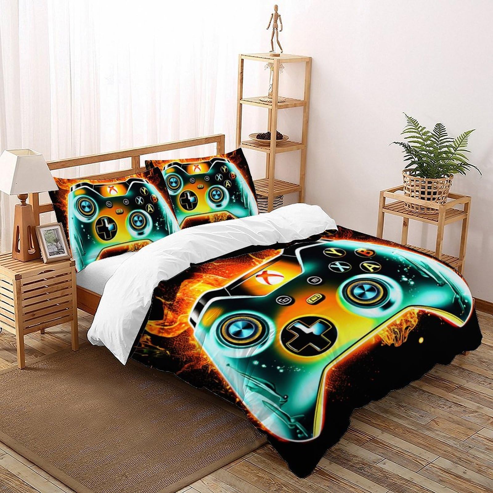 Housses de couette 3D garçon 200x200cm lit double avec zip