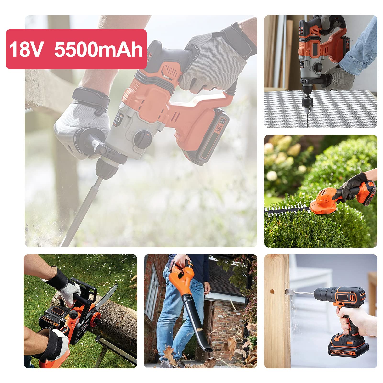 18V 5,5Ah BL2018 Batteria di Ricambio per 18V BL2018 BL2018-XJ BL4018 BL1518 LB20 LBX20 LBXR20 LBXR2020-OPE LBXR20B-2 LB2X4020