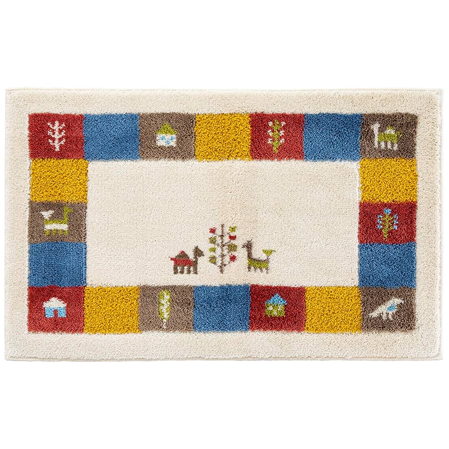 オカ(OKA) 玄関マット ベージュ 約50cm×80cm 洗える コーナー吸着 洗えるコーナー吸着玄関マットギャベ 約50cm×80cm （ 日本製