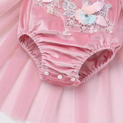 Miniatura 6 de Traje de bebé niña primer cumpleaños traje de encaje tul mameluco princesa tutú vestido de un año cumpleaños pastel Smash fotografía ropa