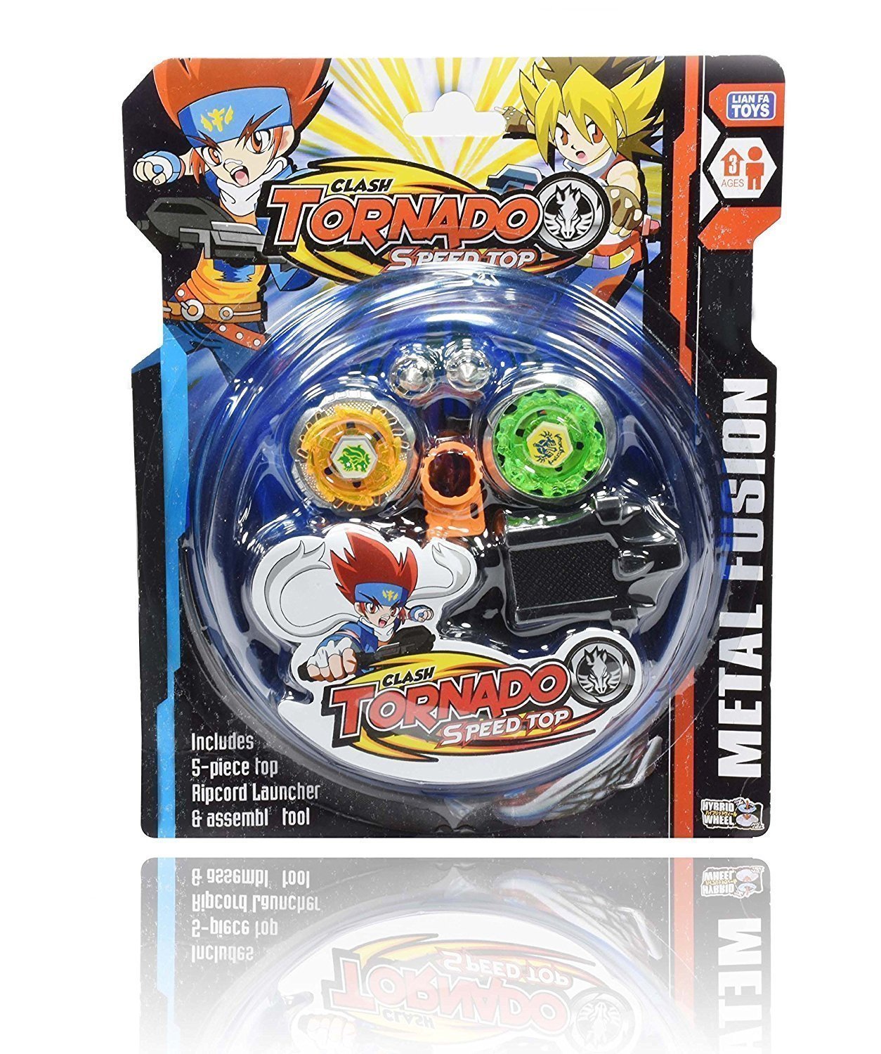 Kiditos Super Power Bey with Stadium Top Hybrid Wheel (1 Launcher + 2 BEY)