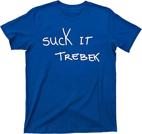 Vista 2 de Suck It Trebek T Shirt Celebrity Jeopardy Saturday Night Live SNL Tee Navy Blue