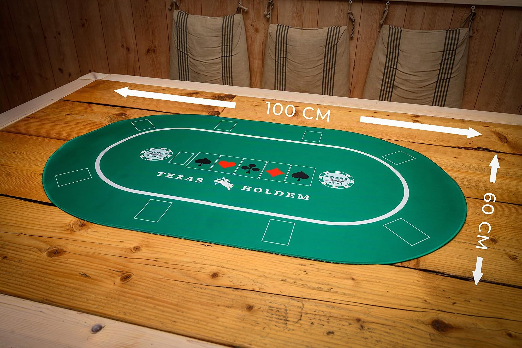 Tapis de poker professionnel XXL KrockaZone. 100 x 60 cm + sac de transport
