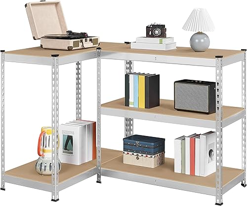 Miniatura 9 de Topeakmart Estantes utilitarios de 5 niveles, estantes de almacenamiento de metal, estantería de garaje, estantes de almacenamiento ajustables para