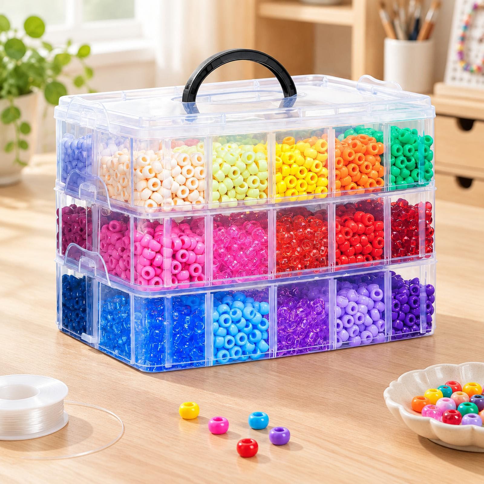 Perles d ' espacement de Couleurs Assorties avec Rangement