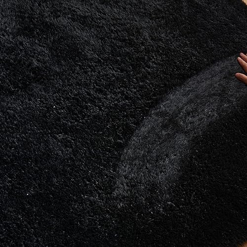 Miniatura 7 de Arbosofe Alfombras para sala de estar, alfombra de área para dormitorio, alfombra negra de 6 x 9 pulgadas, alfombra grande para sala de juegos,