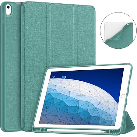 Amazon Com Gudou 2019 Ipad Air 10 5 Smart Case With Pencil Holder Premium Pu Leather Soft Rubberized Trifold Stand Cover With Rebound Pencil Slot Auto Sleep Wake Protective For Ipad Air 3rd Gen 10 5 Sky Blue