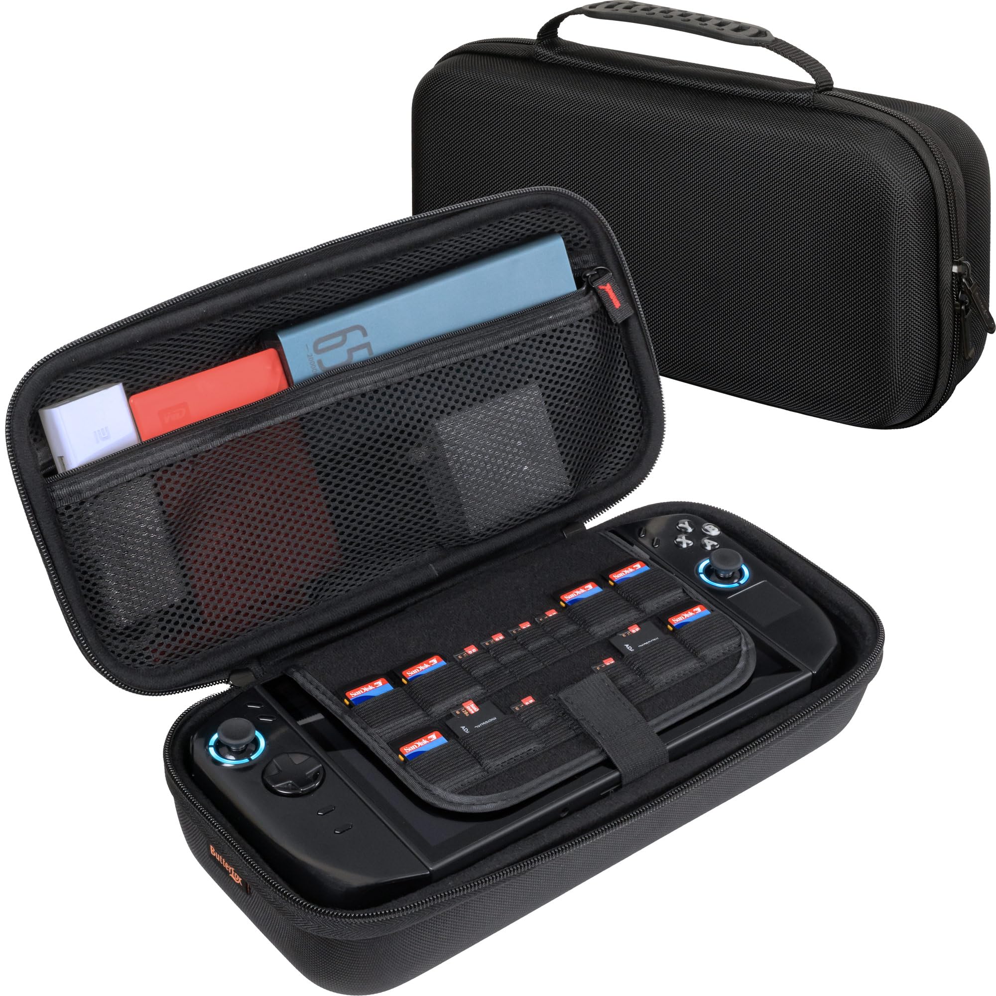 custodia per lenovo legion go 2 con caricabatterie e tasca per grande batteria da 65w in nero