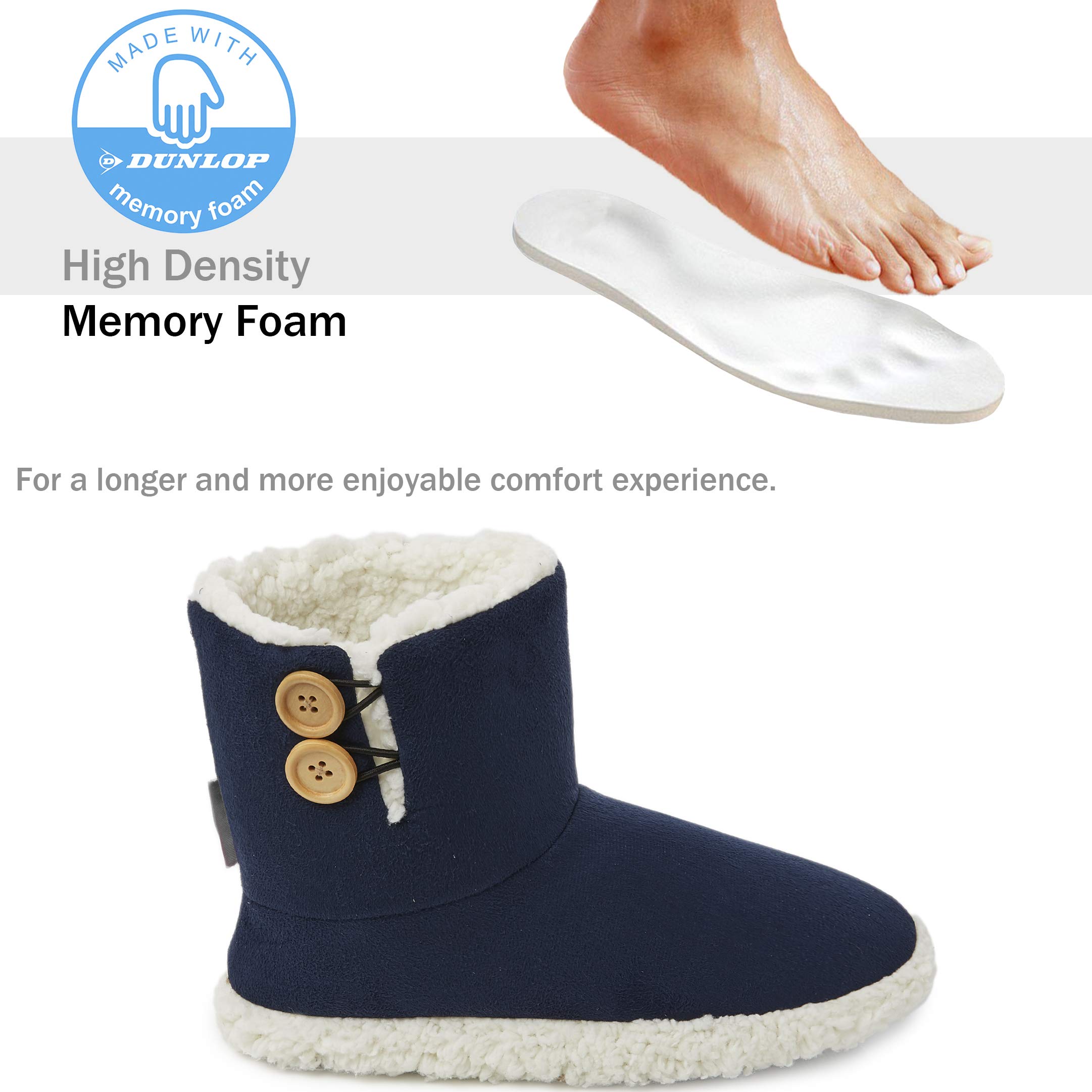 DUNLOP Pantofole Uomo a Stivaletto Invernali Peluche da Casa Ciabatte Memory Foam Antiscivolo 41-46