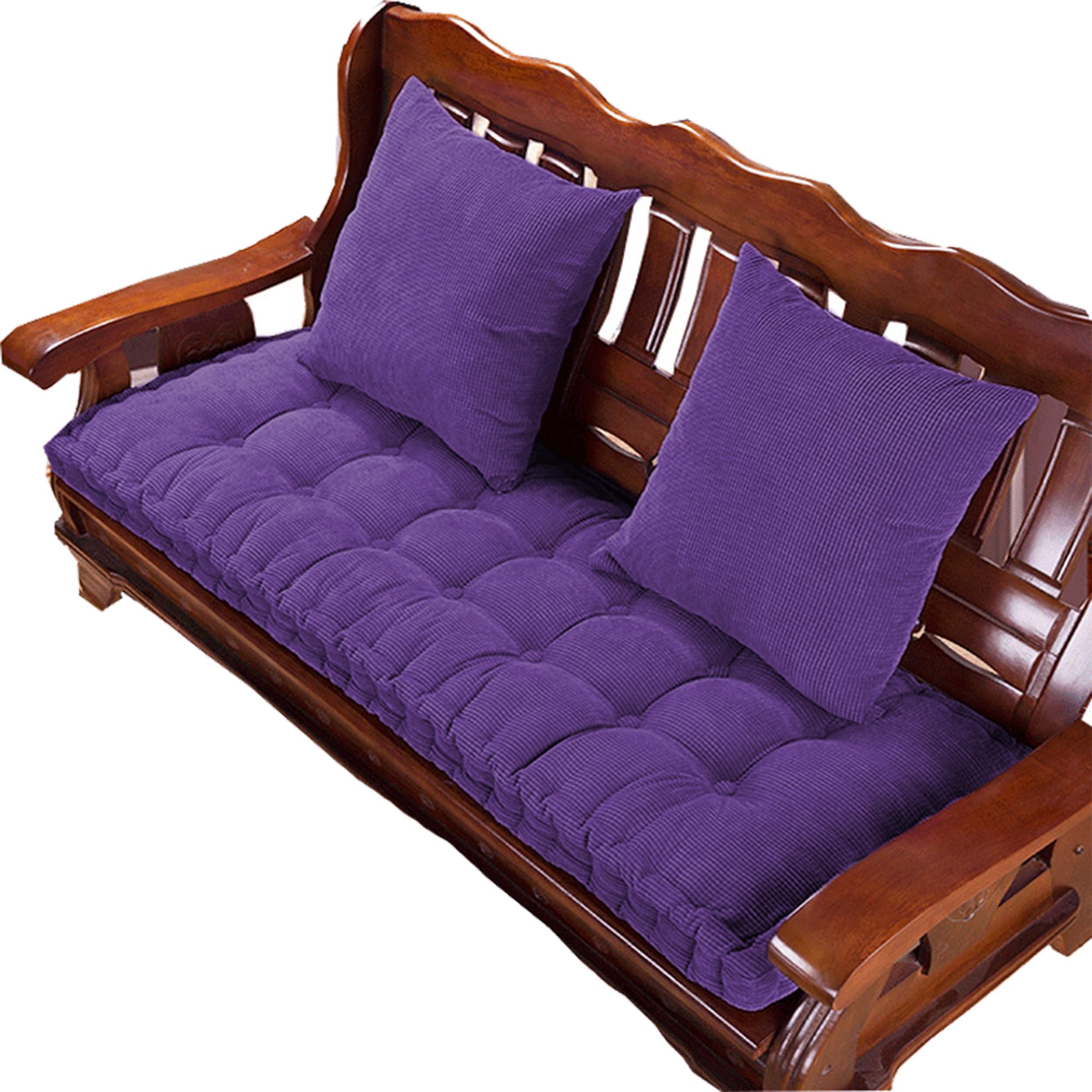 Coussin de banc personnalise violet pour assise rectangulaire 2 a 3 places
