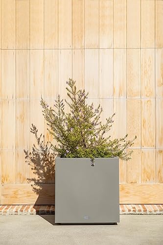 Miniatura 5 de Veradek Block Series - Maceta de plástico en forma de cubo  Maceta cuadrada grande para patio o jardín interior o exterior  Uso duradero para todo