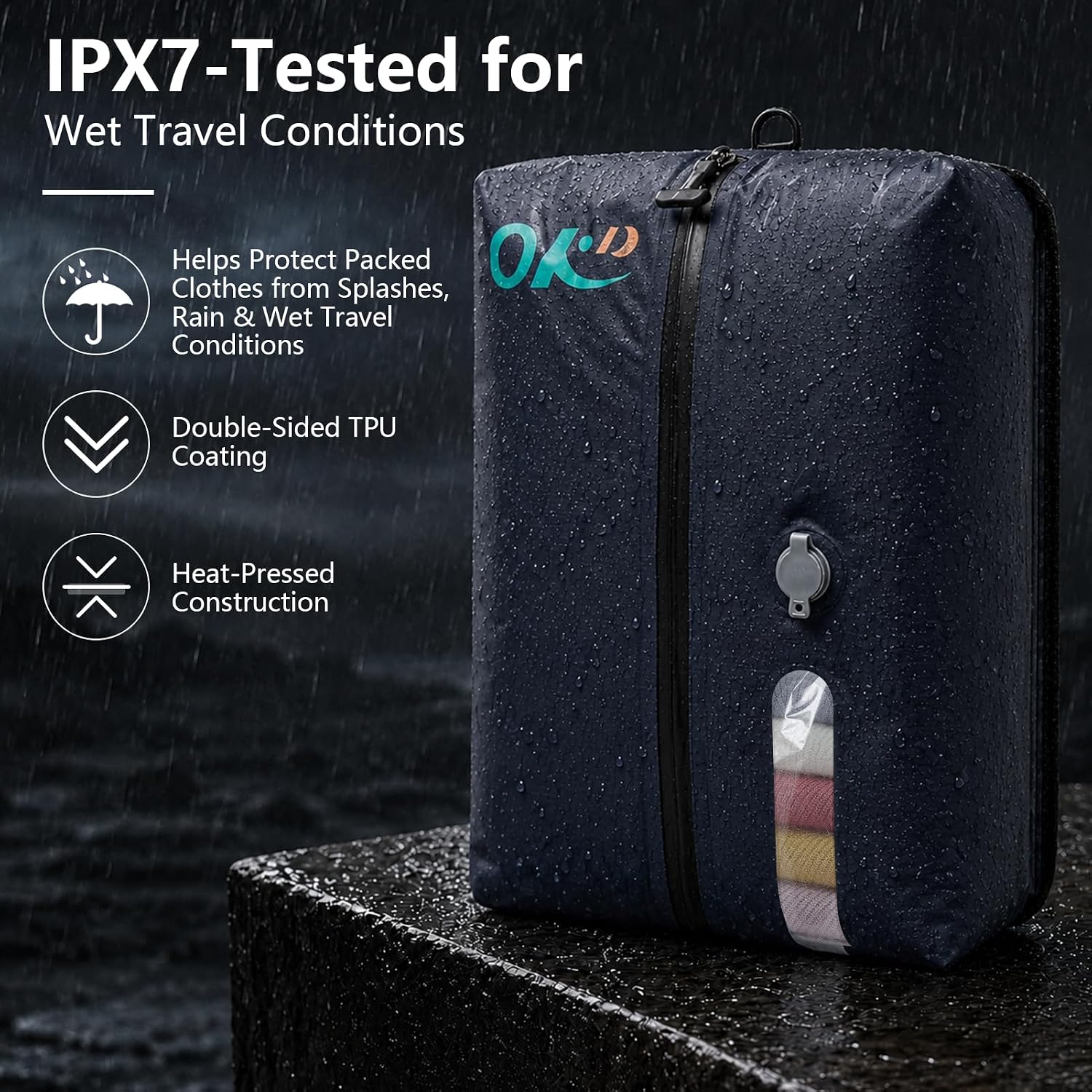 Travel Vacuum Bags with Pump, 2 Pack 19L Carry-On Compression Cubes,Premium travel organization for business trips, gym gear, fishing and moving with IPX7-tested 70D nylon and double-sided TPU