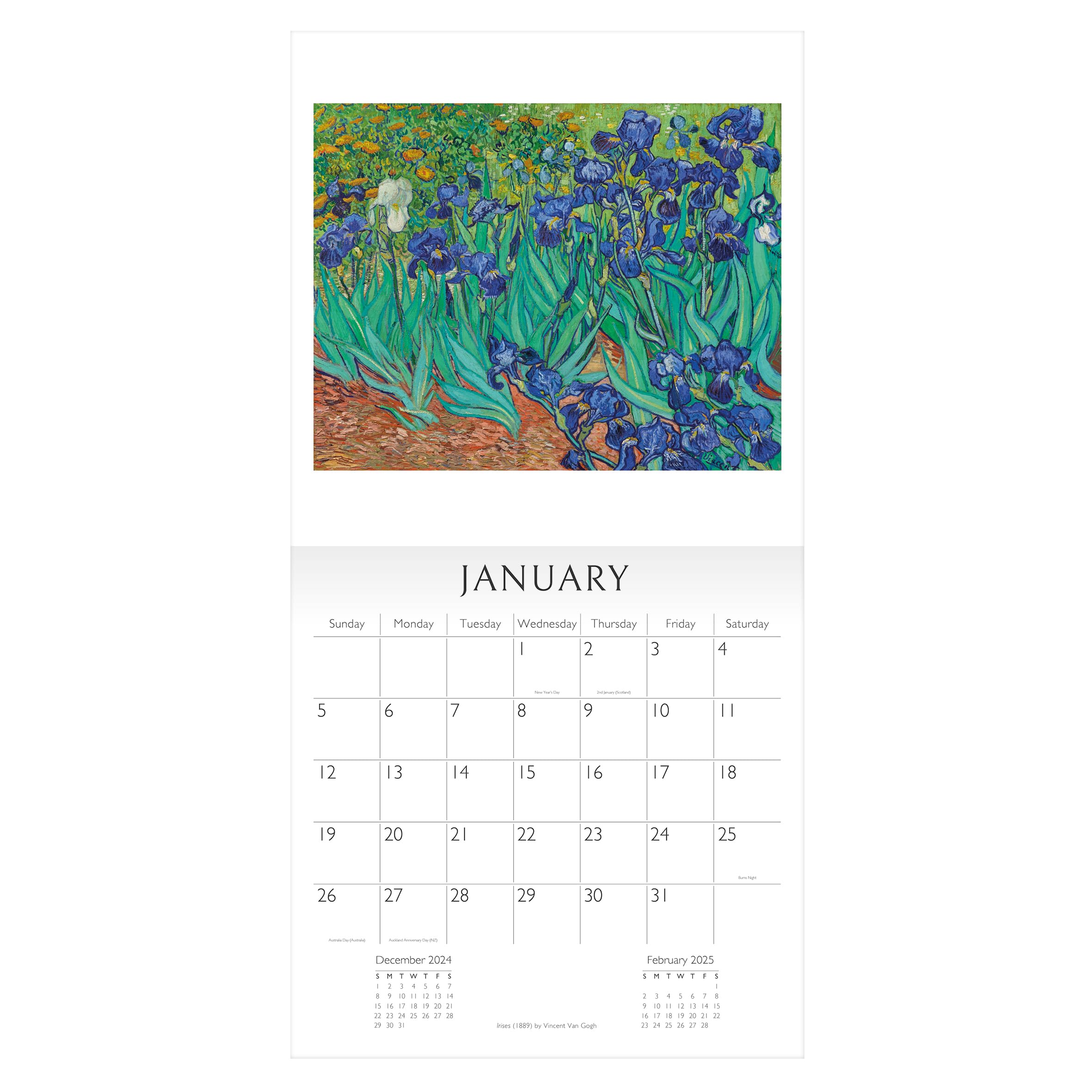 Fine Art 2025 Square Wall Calendar, Yellow - Image 2