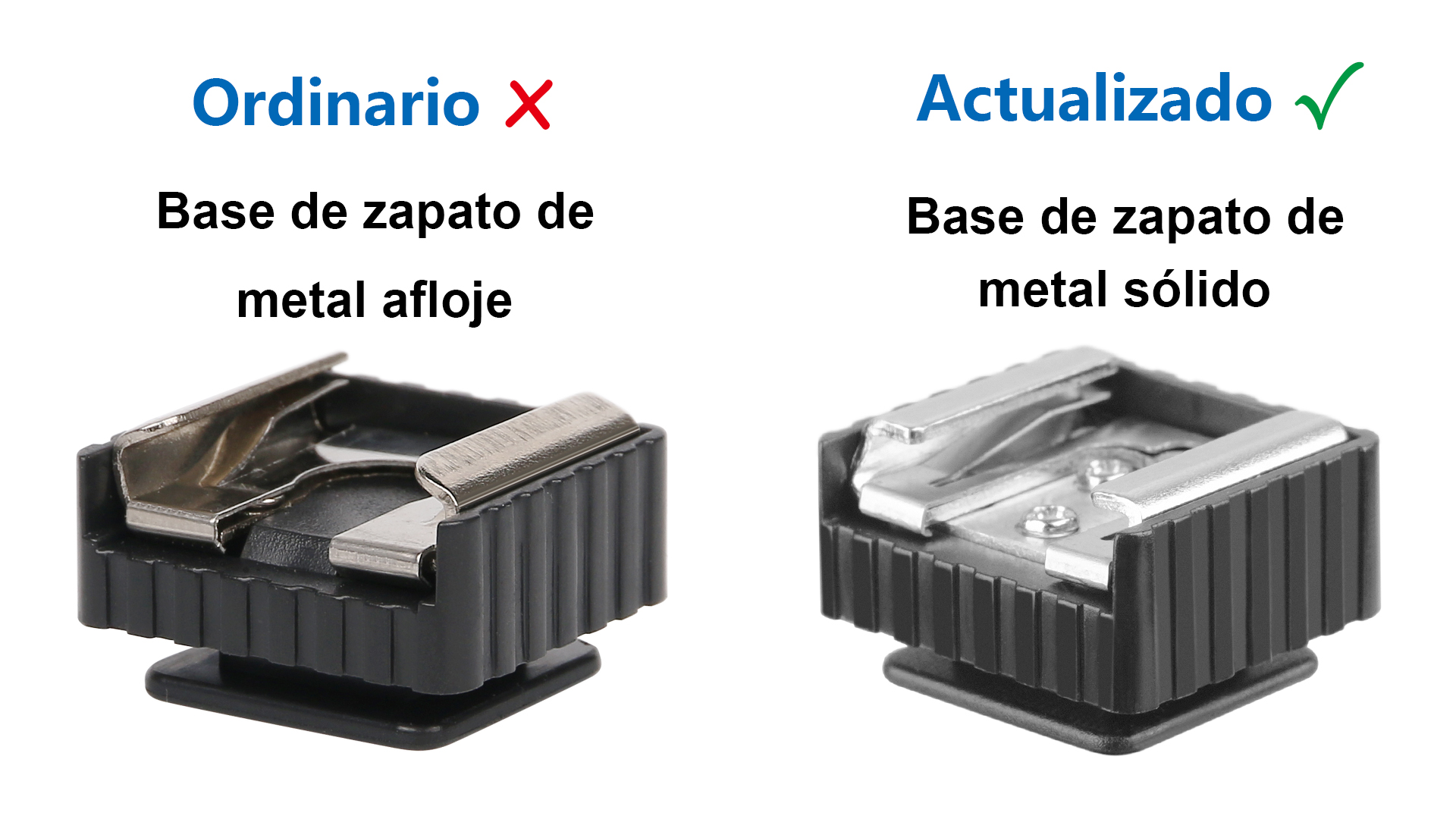 Pack De 4 Adaptadores De Zapata Caliente A Rosca 1/4″ – Soportes Metálicos Para Micrófonos, Luces Y Monitores En Cámaras DSLR