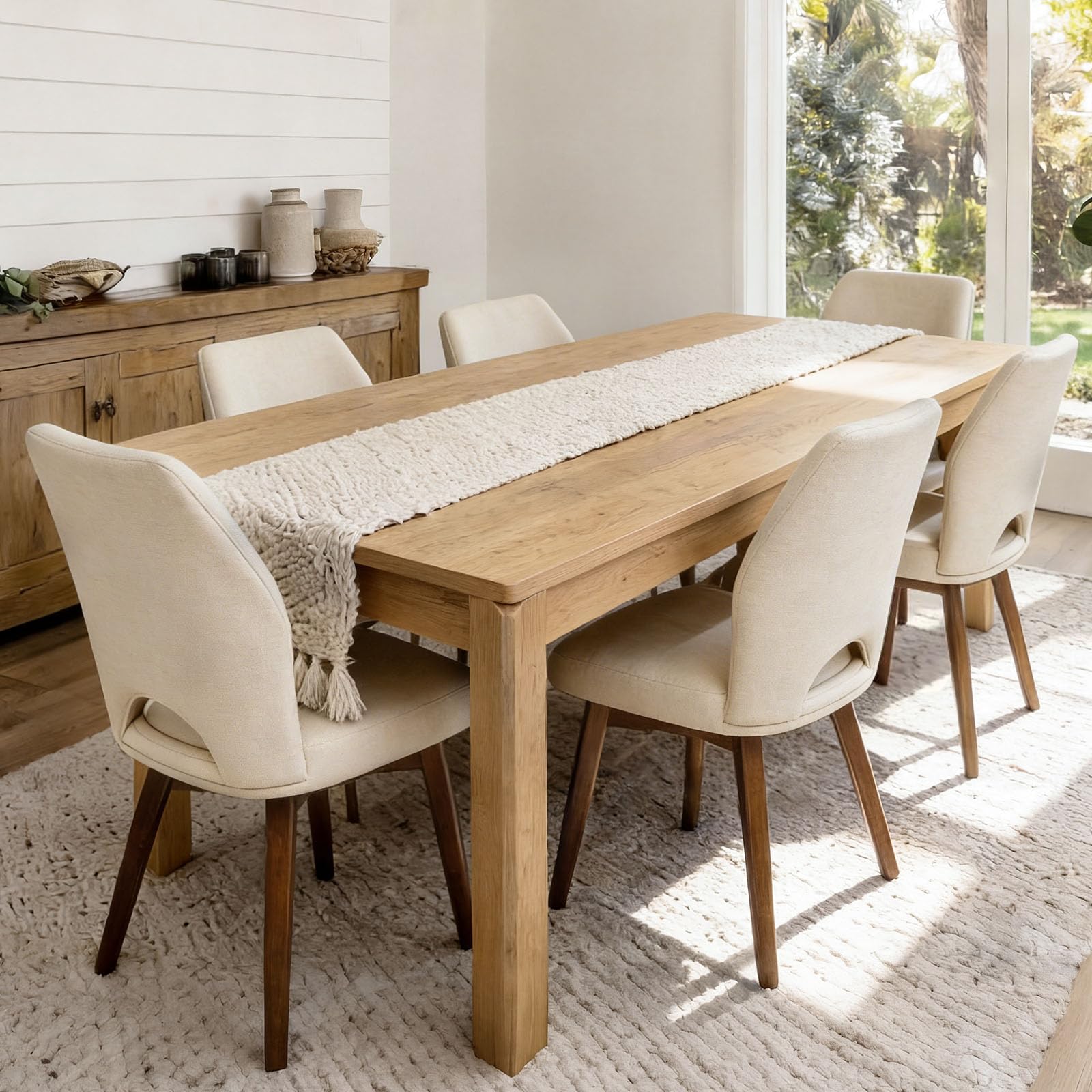 Farmhouse Dining Table 70 Rectangular Wooden Kitchen Table for 4 6 People Modern Dining Table Home Office Desk