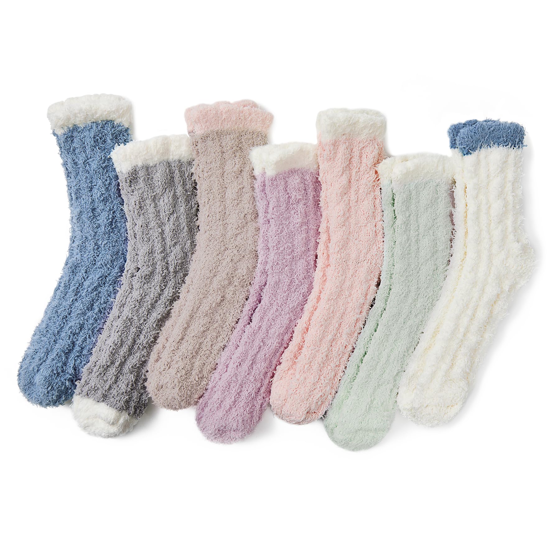 Fuzzy Warm Slipper Socks Women Super Soft Microfiber Cozy Sleeping Socks 6 or 5 Pairs