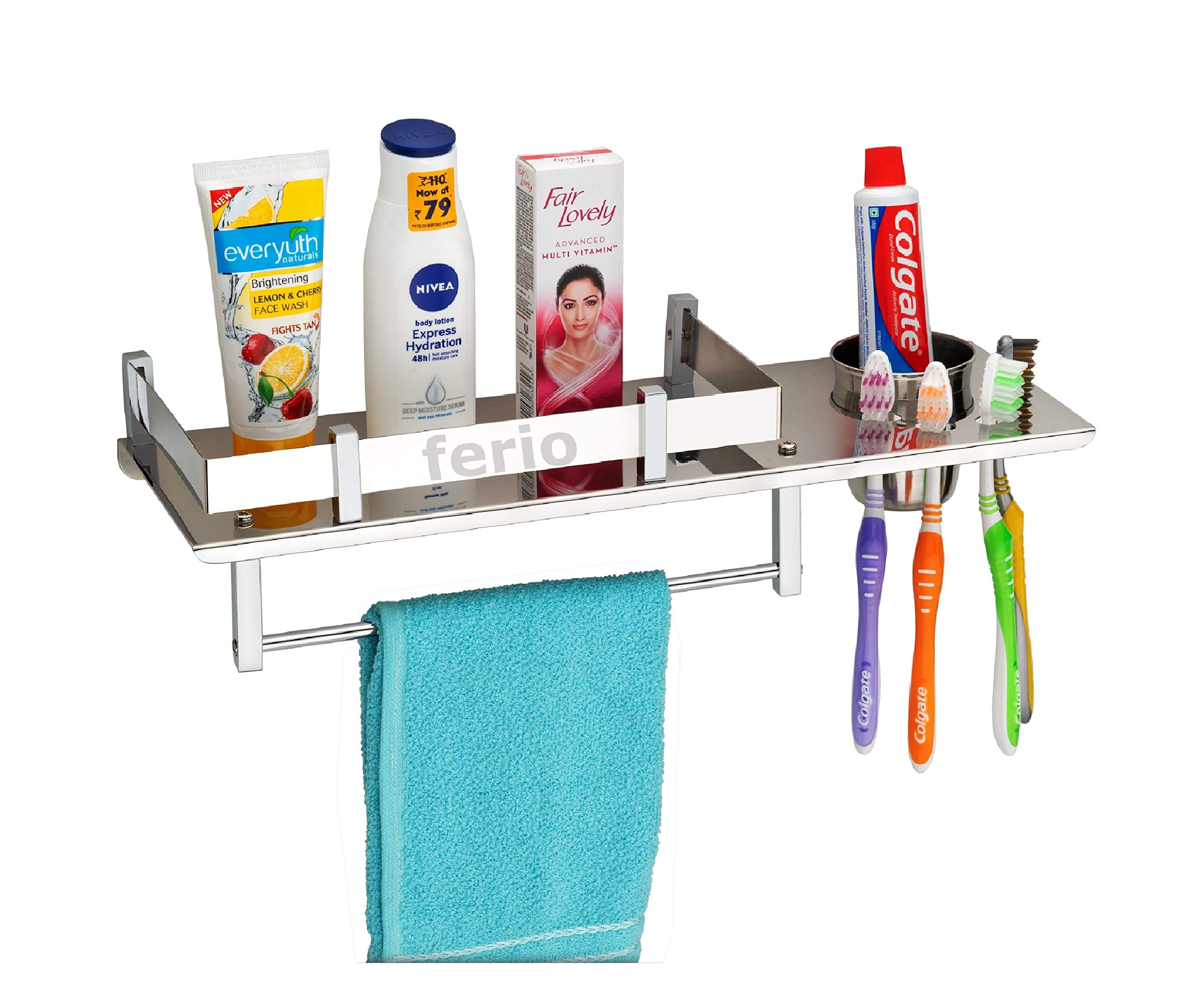 See full amazon price history chart for Ferio Stainless Steel 3 in 1 Multipurpose Bathroom Shelf Shelves/Rack/Towel Hanger Ring/Tumbler Holder/Bathroom Accessories Set Home (15 x 5 Inches) - Pack of 1 Ferio Stainless Steel 3 in 1 Multipurpose Bathroom Shelf Shelves/Rack/Towel Hanger Ring/Tumbler Holder/Bathroom Accessories Set Home (15 x 5 Inches) - Pack of 1 (B08MBWRV9N) Amazon Price History, Amazon Price Tracker