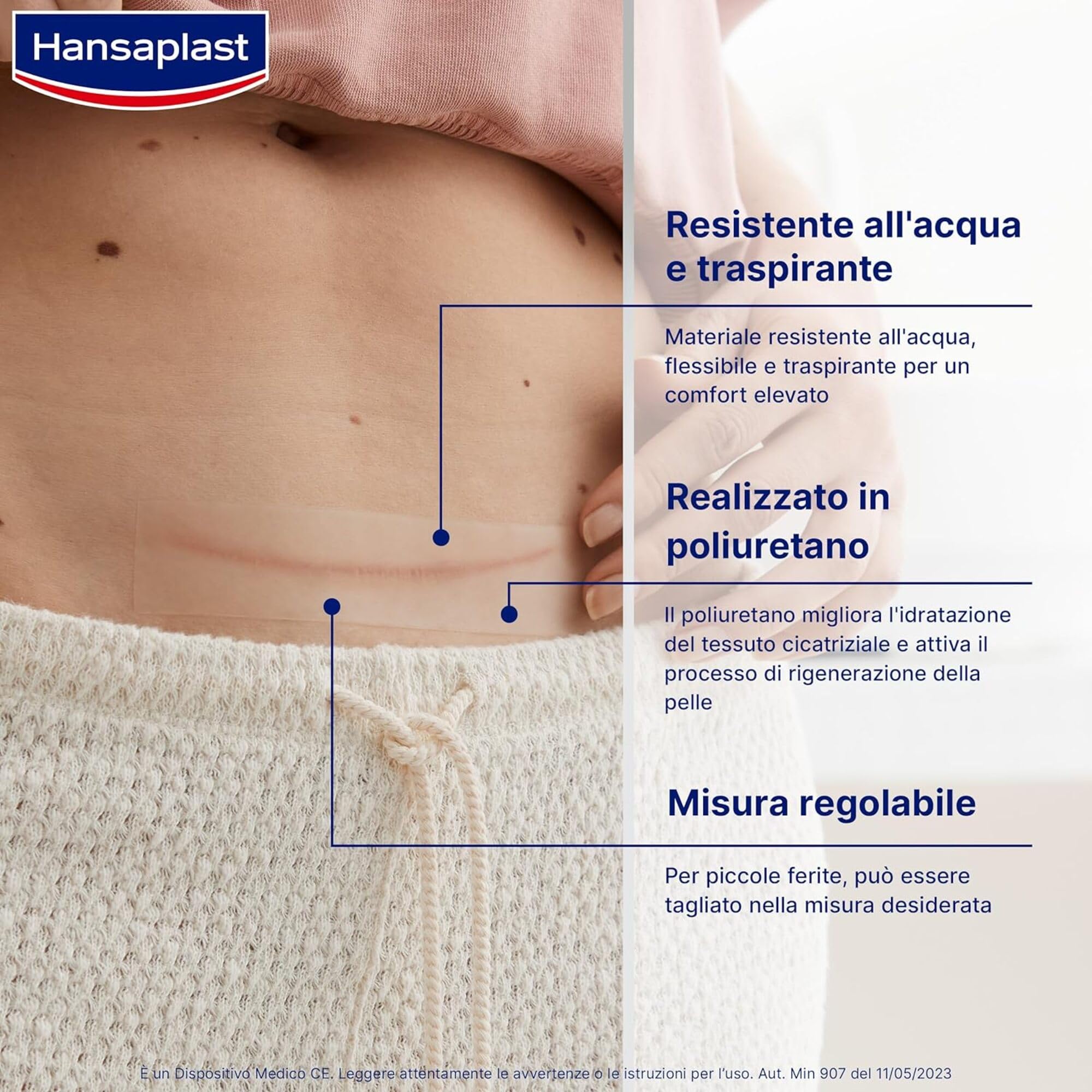 Hansaplast Cerotti Riduzione delle Cicatrici, Hansaplast cerotti cicatrici trasparenti e discreti, Adatti a cicatrici recenti o preesistenti, 1 confezione da 21 pezzi