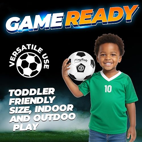 Miniatura 3 de Balón de fútbol tamaño 2  (paquete de 1 o 4) pelotas de fútbol de tamaño oficial con bomba  Clásico negro y blanco para niños, jóvenes y niños