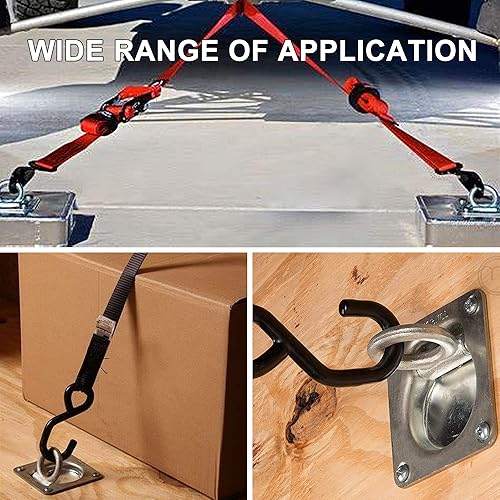 Miniatura 6 de Lonffery Paquete de 6 anclajes de amarre de anillo en D empotrados y paquete de 4