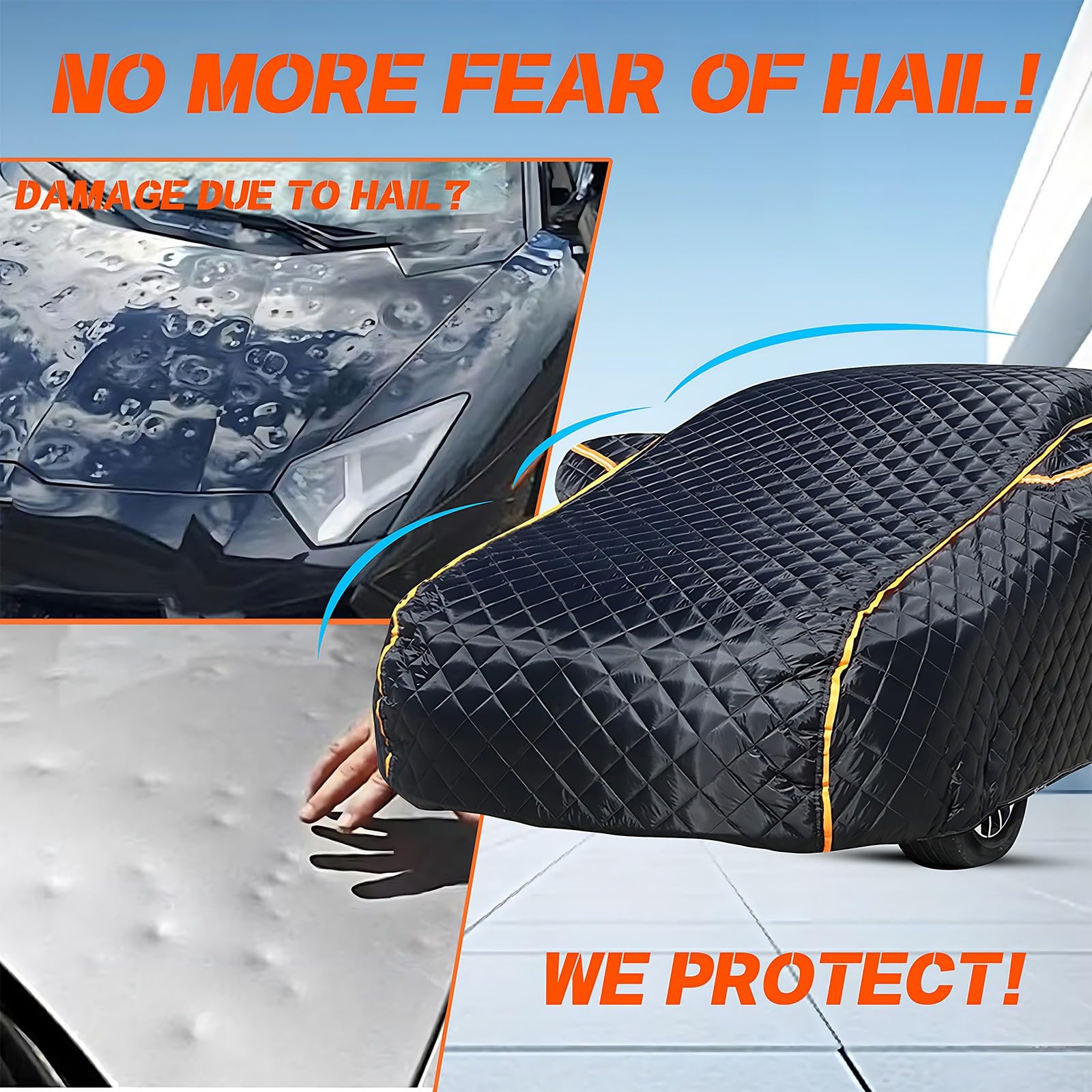 Telo Antigrandine Per Auto Per Fiat 500X, Telo Copriauto Antigrandine Impermeabile, Copri Auto Anti Grandine, Coperture Per Carrozzeria, Antipolvere Antivento