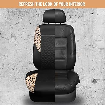 For Skoda Yeti - Red Tiger Faux Fur Furry Car Seat Covers - Full Set