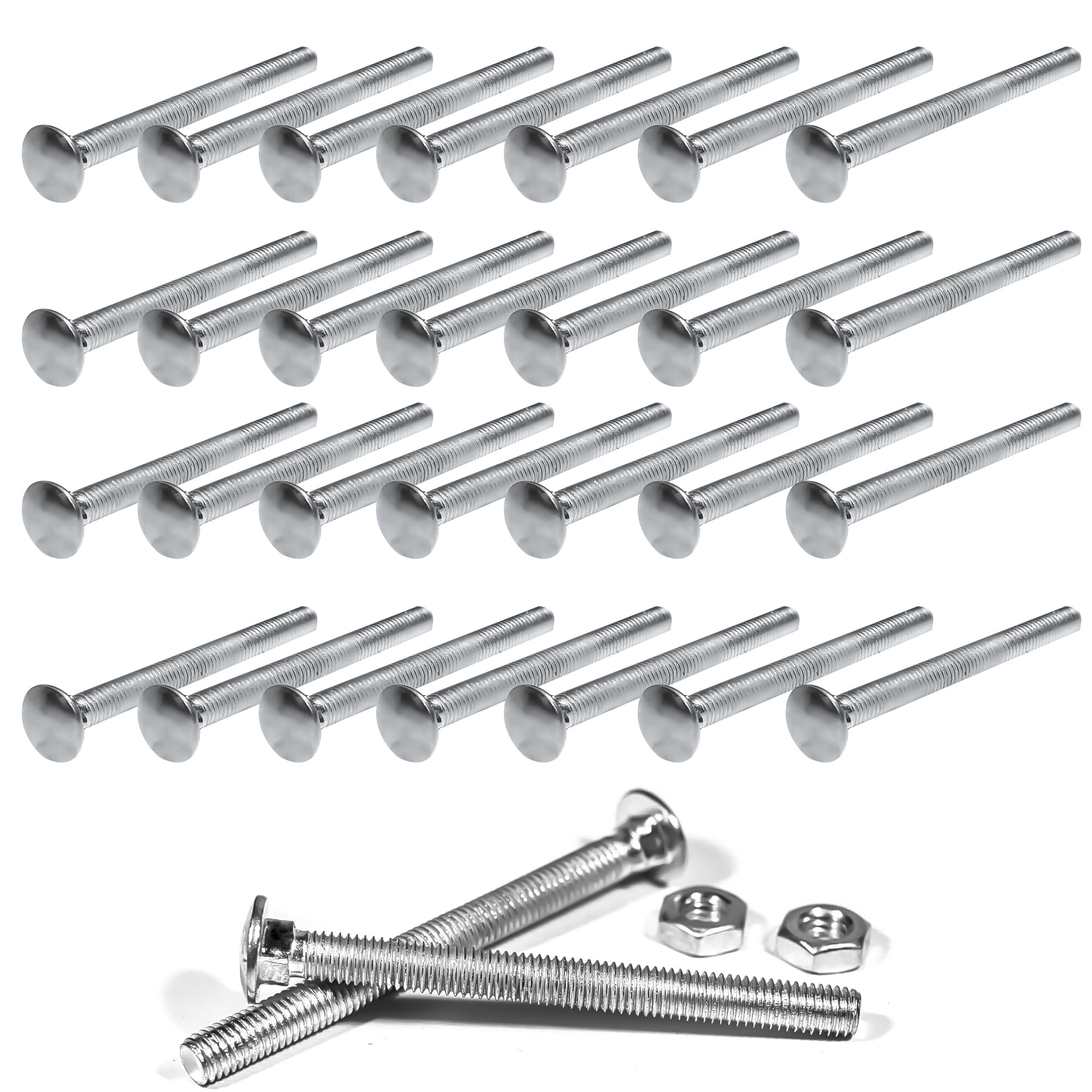 AZKEEGREY 40 Pack M8 Coach Bolts Stainless Steel Coach Bolts and Nuts, 90 mm Fully Thread Coach Bolts