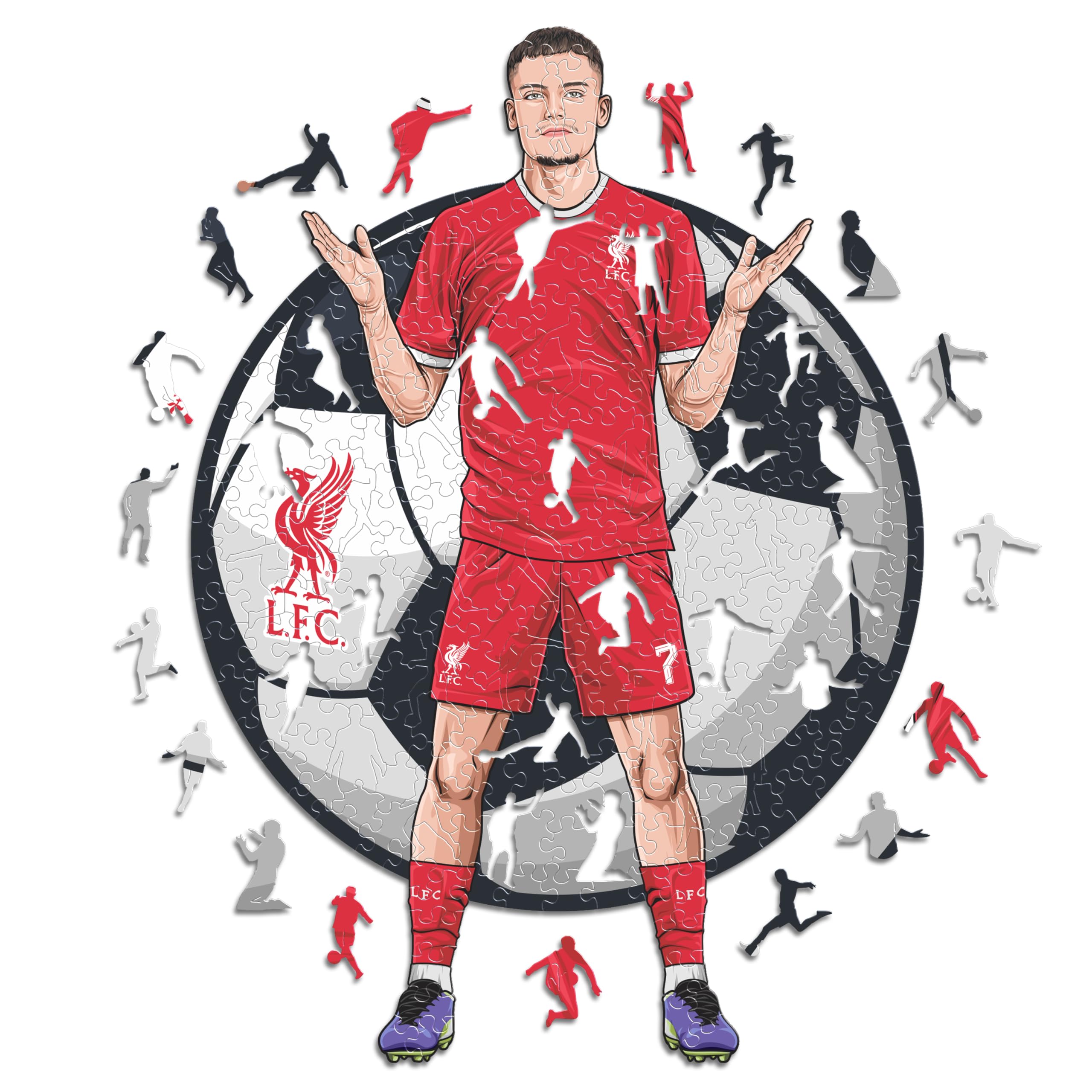 Iconic Puzzles, Liverpool, Florian Wirtz, Officially Licensed Wooden Puzzle, 100% Sustainable