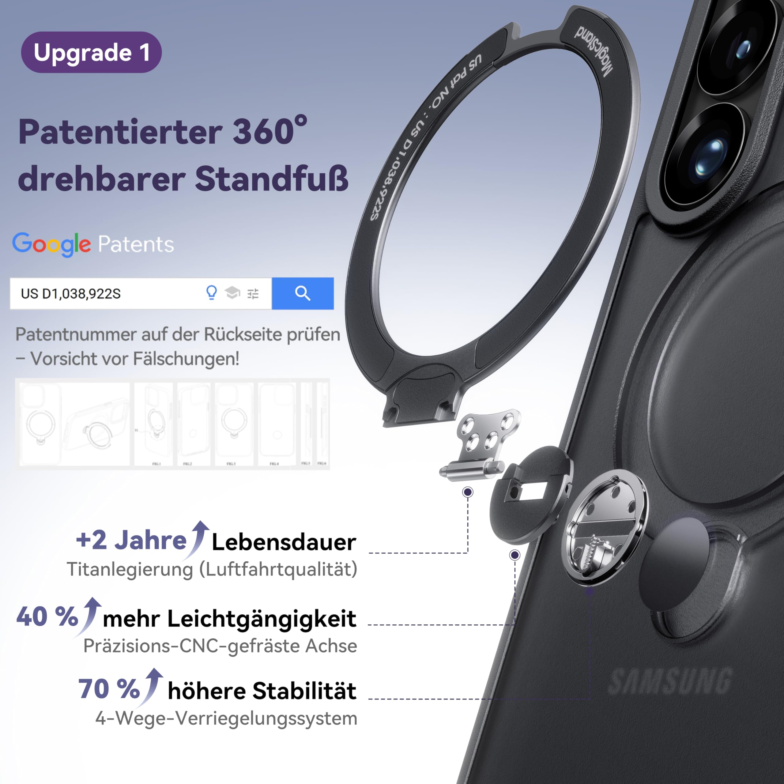 CASEKOO Offizielles Schwarz für Samsung Galaxy S26 Ultra Hülle, 6,9 Zoll