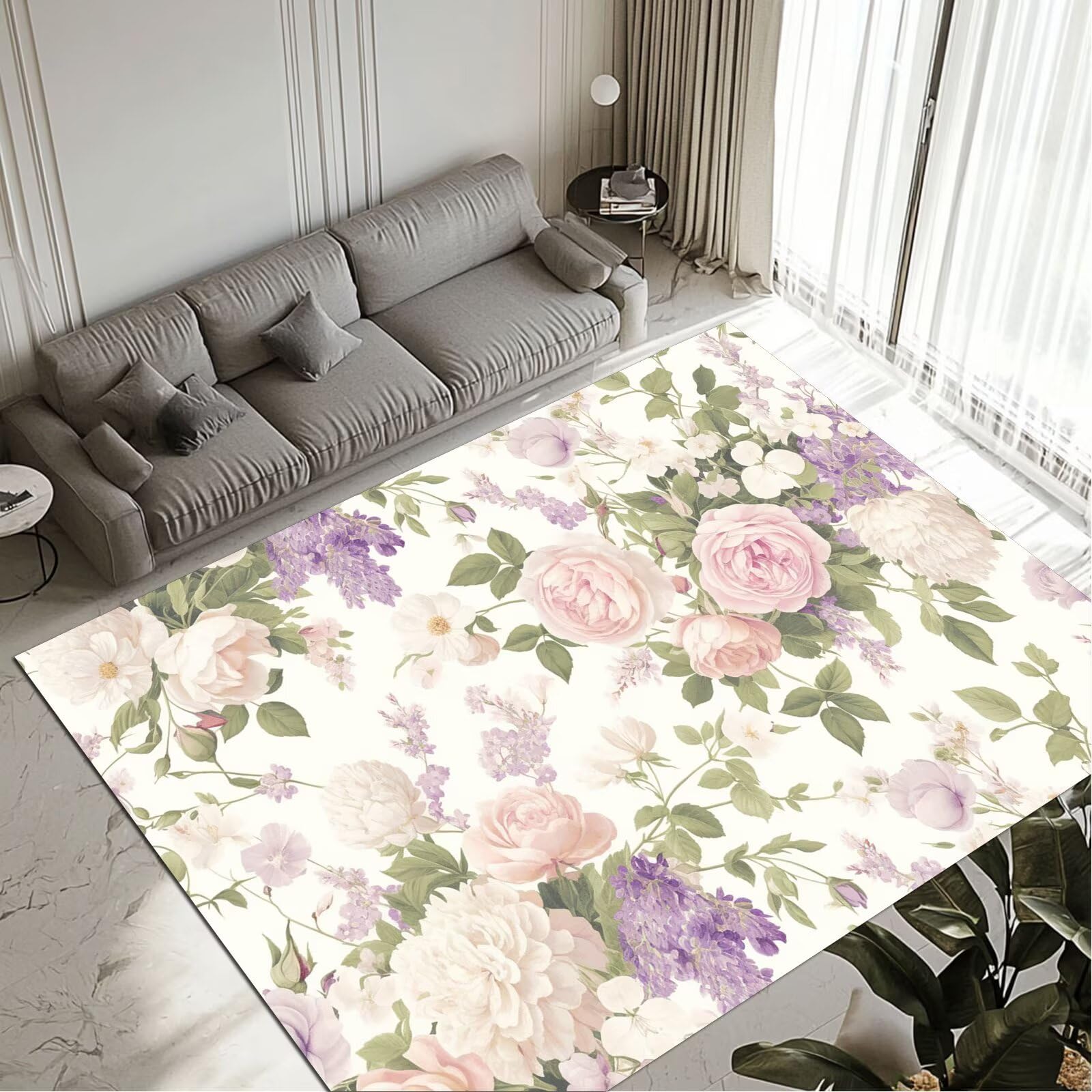 Grand tapis salon chambre adulte 140x200cm tapis lavable impermeable