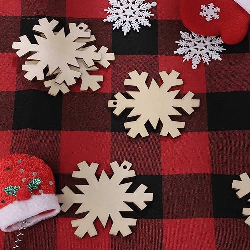 Miniatura 28 de Paquete de 50 rebanadas de madera pintables en blanco para colgar en forma de corazón natural para niños, manualidades, manualidades H-50 corazones