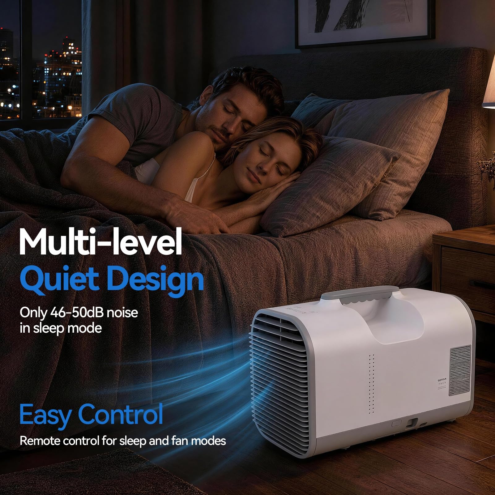 Condizionatore portatile 4000 BTU con compressore, ventola deumidificatore 4 in 1 per camper, telecomando e timer 24 ore, unità di raffreddamento rapido leggero 29 lb UE
