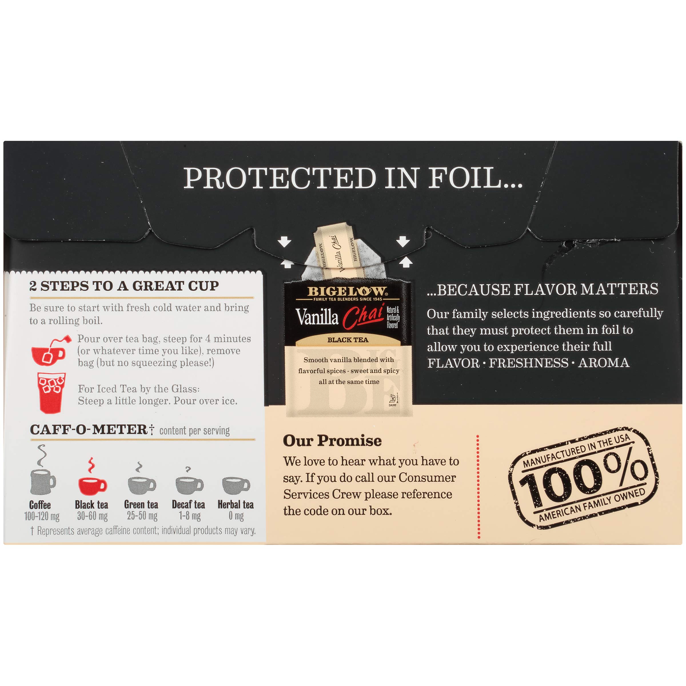 Bigelow Vanilla Chai Black Tea Bags 20Count Box (Pack of 6