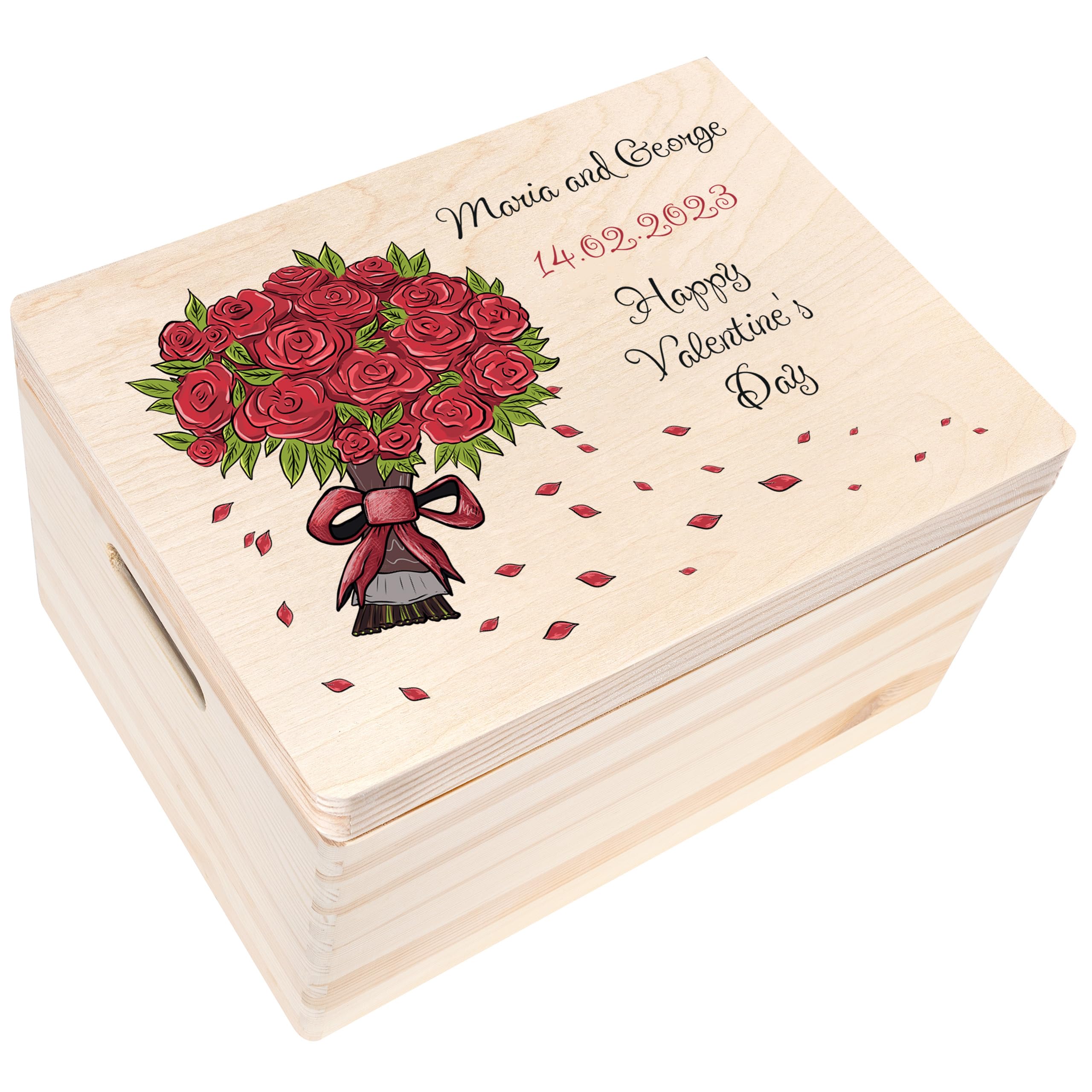 Creative Deco Women's 09. Special Occasion Personalised Valentines Gifts For Her/Him | For Men & Couples | Unique Wish Custom Gift Box | Customised Wooden Storage Box | Perfect As A Keepsake Or Decoration