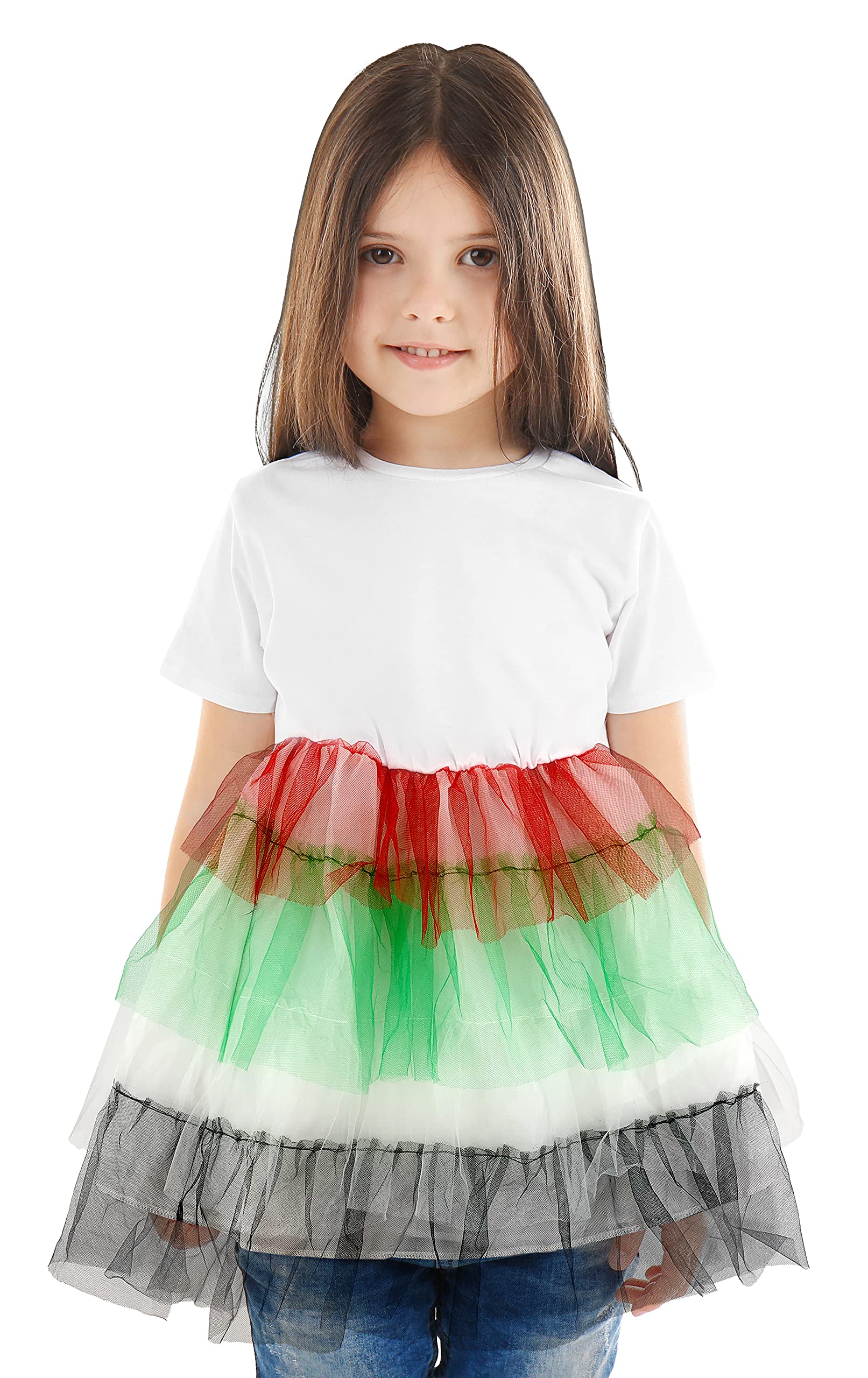 Smiffys Party Magic Uae Dress Frock S, Red/Green/White/Black