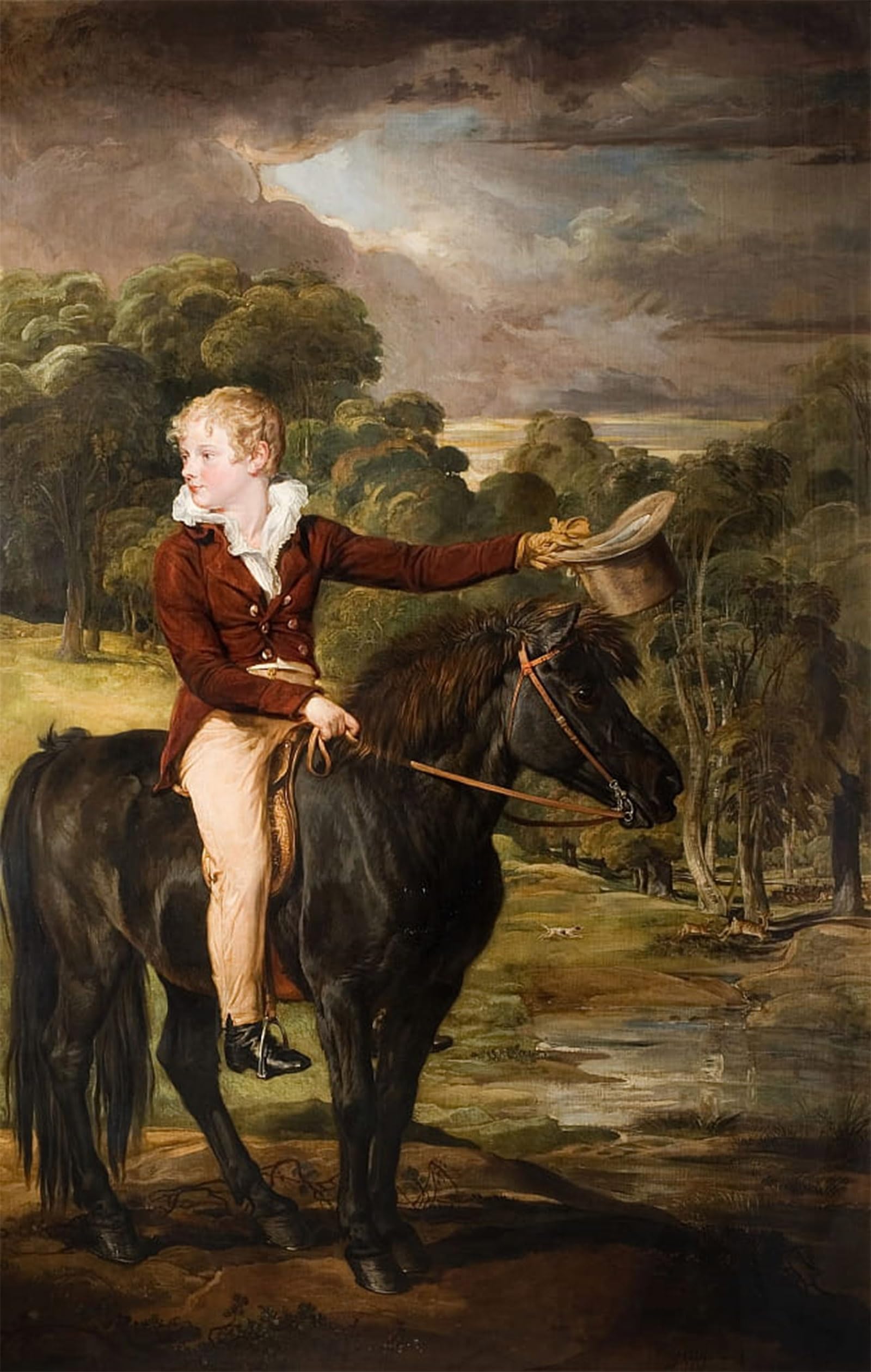 SERENDIPITP Abstract Painting Mural Print Picture Wall Decor Painting Portrait of Lord Stanhope Riding a by Famous Artist Vintage Wall Artwork for Home Decor 60x90cm
