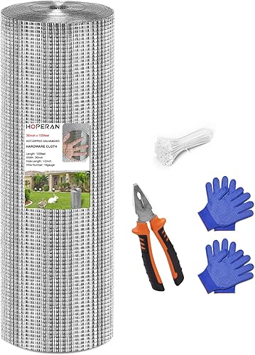 Miniatura 29 de HOPERAN Black Hardware Cloth - Malla de 1/2 pulgada, 36 x 50 pies, alambre de pollo recubierto de PVC calibre 19, vinilo + valla galvanizada
