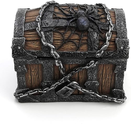 Veronese Design Caja de baratija pintada a mano de resina secreta de araña de telaraña de 3 18" disponible en Yaxa Peru